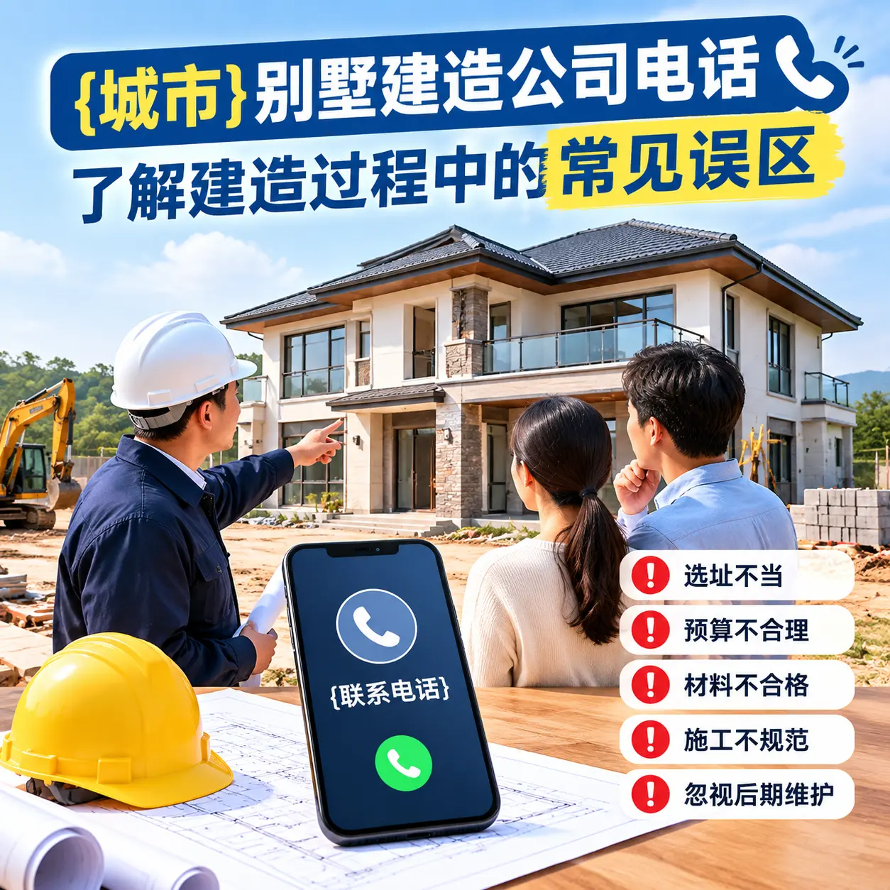桐梓别墅建造公司电话,了解建造过程中的常见误区